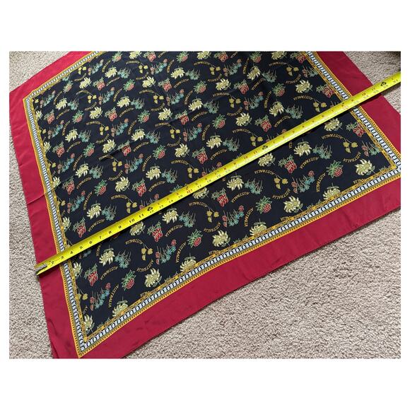 Australia Floral Square Scarf Headscarf Retro Old Money Quiet Luxury Vintage - Picture 3 of 5